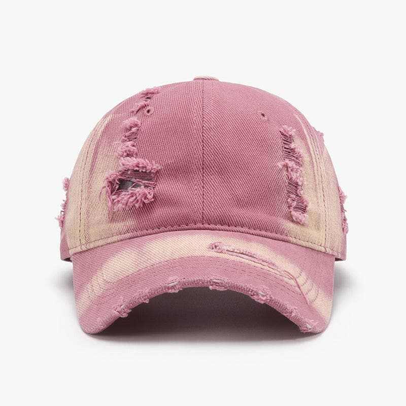 Distressed cotton cap with adjustable fit - Love Salve